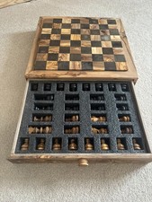 Olive wood chess - wood, board