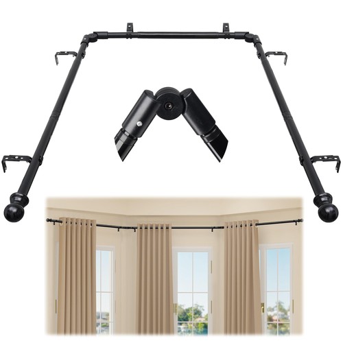 Bay window curtain - curtain, poles