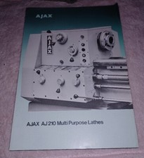 AJAX Machine Tool Co Ltd AJ210 HEAVY DUTY MULTI PURPOSE LATHES SALES BOOKLET 