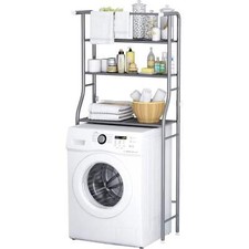 3-Tier Drum Storage Rack Space-Saving Bathroom Organizer Silver MOYIPIN