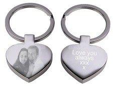 Personalised gift Engraved text logo photo keyring love keepsake bff fathers day