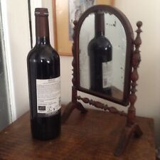 Antique Victorian Walnut? Turned Wood 12'' Dressing Table Mirror Original Glass