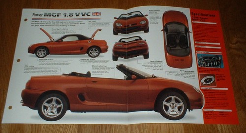 1996 rover mgf vvc - mgf, sheet