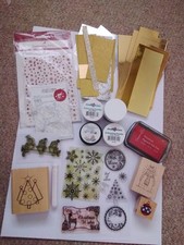 Christmas Craft Bundle, 15 Items Incl Stamps, Embossing Powders,