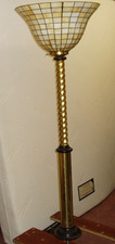 Vintage Bar lamp or Standard Lamp Brass with Shell Light Shade DUK Design