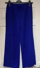 Kim&Co Textured Boucle Wide Leg Trousers, Cobalt, Size S/P