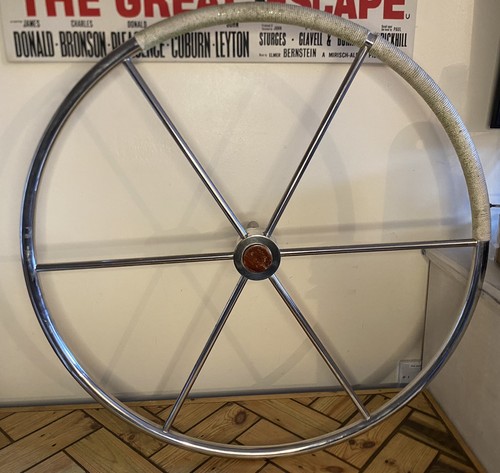 Large metal chrome - metal, sailboat