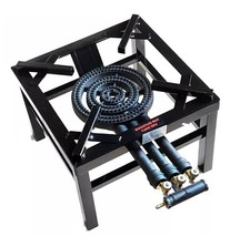 3 Key Cast Iron Boiling Ring Burner Lpg Gas Catering Outdoor Heavy Duty 12.2KW