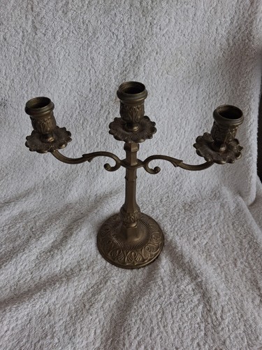 Vintage french brass candle - french,