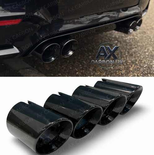 Gloss black exhaust tips - black, set