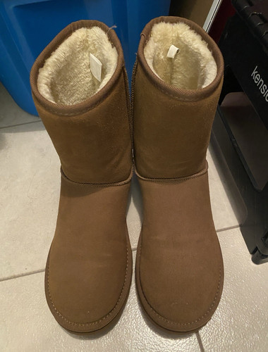Women brown faux fur - fur, lined