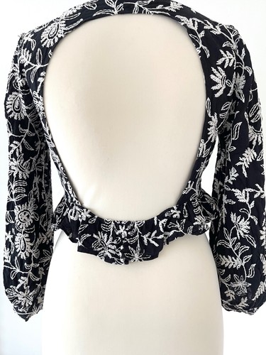 Zara black white embroidered - zara,