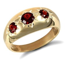 9ct Yellow Gold Gents Garnet