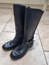 Girls black leather shoes/boots - EU35/UK2.5- GEOX