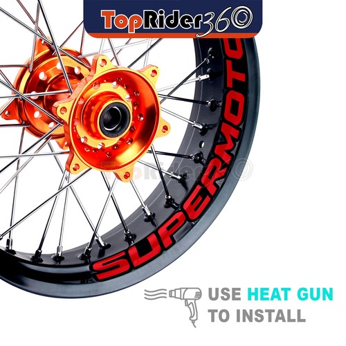 Red supermoto rim wrap sticker - rim,