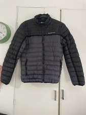 Mens Crosshatch Extreme Jacket Padded Puffer Coat Bubble Zip Black & Grey, M