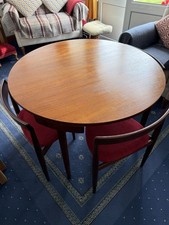 FREM RØJLE, MID-CENTURY TEAK DINING TABLE & 4 CHAIRS (HANS OLSEN for FREM RØJLE)