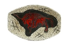 Vintage MCM Pottery Bowl Red