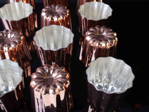 Copper cupcake mold set - set, of