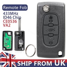 For Peugeot Remote Flip Car Key Fob 433MHz ASK 3 Button 207 307 407 308 607 5008