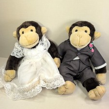 Bear Factory Wedding Monkey Set Bride in Dress & Groom in Suit Bundle Gift Idea