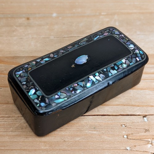 Antique snuff box inlaid - antique, shell