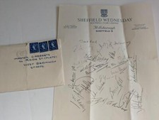 SHEFFIELD WEDNESDAY FC 1964-65 RARE OFFICIAL AUTOGRAPH PRE-PRINTED SQUAD SHEET