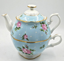 LOVELY ROYAL ALBERT BLUE POLKA