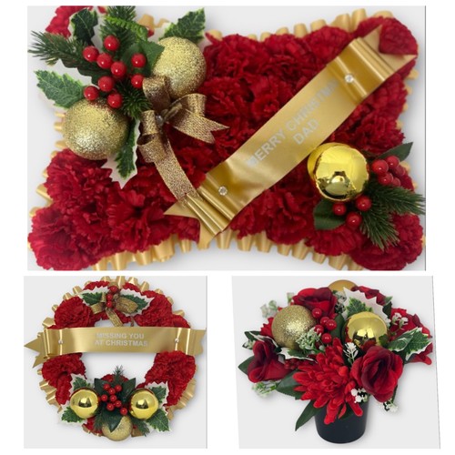 Christmas grave flowers wreath - christmas,