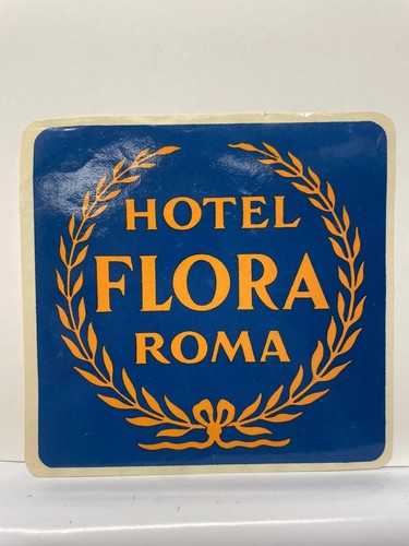 Hotel flora rome luggage label - flora,