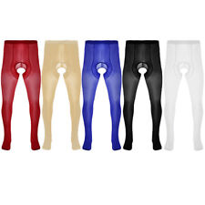 UK Mens Ice Silk Crotchless Pantyhose Stockings Tights Hosiery Pants Underwear