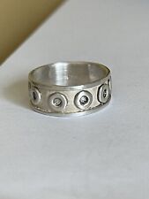 Vintage Sterling Silver Medieval Style Band Ring Size K