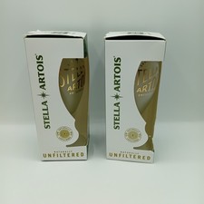 Pair Of Frosted Stella Artois Unfiltered 1/2 Pint Beer Glasses Boxed
