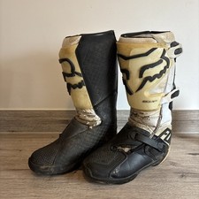 Fox Comp Motocross Boots, White And Black, Size 45 EU 10.5 UK Used