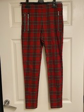Zara Red Checkered Slim