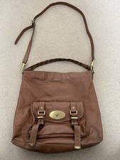 Mulberry Alexa Hobo Oak Brown Leather Gold Bag Crossbody Handbag - READ DESC