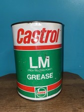 Vintage CASTROL Grease Tin 7 Lbs Can LM ( Almost Empty ) Oil / Petrol Prop
