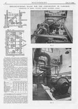 1909 2x Antique Engineering Prints - Sewage Pumps For Corporation of Carlisle