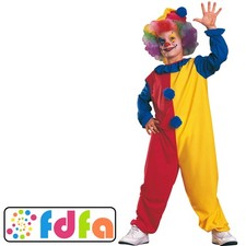 Rubies Official Bright Circus Clown Boys Girls Childs Fancy Dress Costume