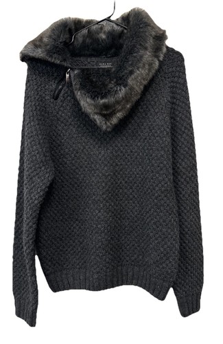 Mens zara sweater fur collar - mens,