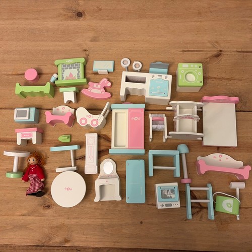 Wooden dolls house furniture - wooden,