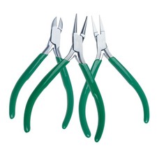 Stainless Steel Jewellers Beading Pliers, Flat Nose, Chain Nose, 110mm