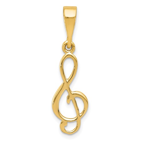 Treble clef pendant charm - treble,