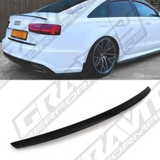 GLOSS BLACK S6 STYLE REAR BOOT SPOILER LIP WING FOR AUDI A6 C7 2012-2017