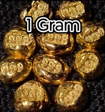 1 Gram Solid 24ct Gold Bars 999.9 Pure Fine Bullion AU Nugget x 2