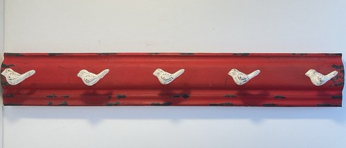New rustic red coat hook - rustic, with
