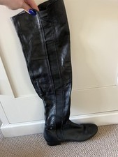 Knee High Black Leather Boots