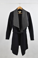 Pre-Loved Michael Kors Ladies Long Navy Grey Size Large Wool Polyester Mix