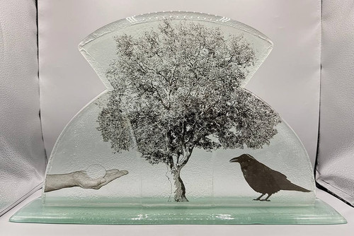 Huge fused glass art - fused,
