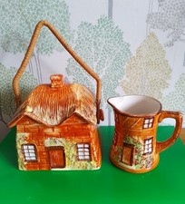 Kensington Cottage Ware Biscuit Barrel and Cream Jug Vintage